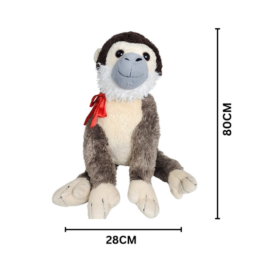 Jumbo Large Monkey Plush Toy Grey White 80x28Cm Premium Pre-loved