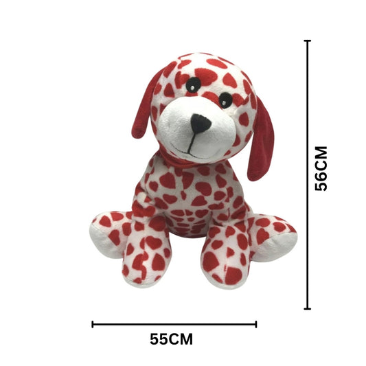 Red Hearts Puppy Dog Stuff Toy 56x22Cm Premium Pre-Loved