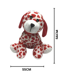 Red Hearts Puppy Dog Stuff Toy 56x22Cm Premium Pre-Loved
