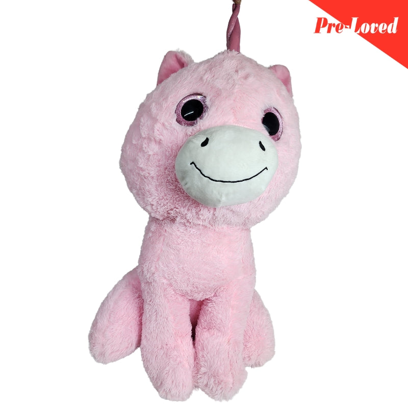 Pink Unicorn Giant Glitter Eyes Stuff Toy Premium Pre-loved