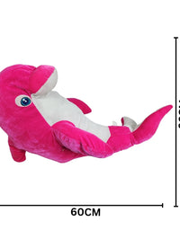 Large Floppy Pink & White Shark Stuffed Plush Toy Pillow Character 66x60 Premium Pre-Loved
