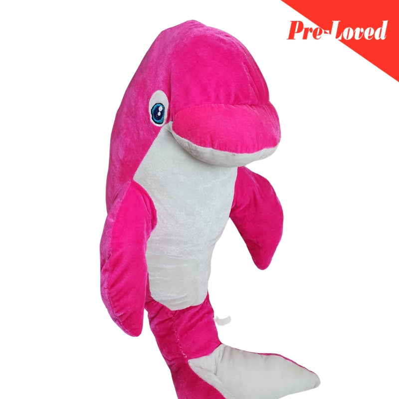 Large Floppy Pink & White Shark Stuffed Plush Toy Pillow Character 66x60 Premium Pre-Loved