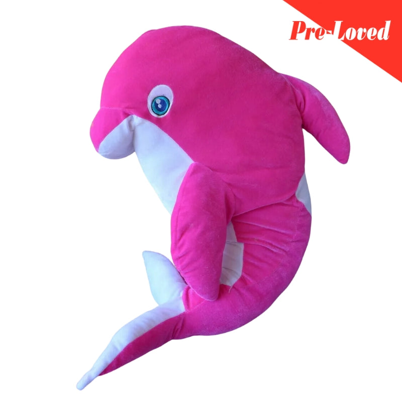 Large Floppy Pink & White Shark Stuffed Plush Toy Pillow Character 66x60 Premium Pre-Loved