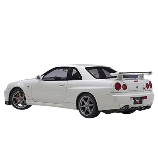 Nissan Skyline GT-R R34 V-Spec II 1:24 Scale Die-Cast Model – White Pearl Collectible Car