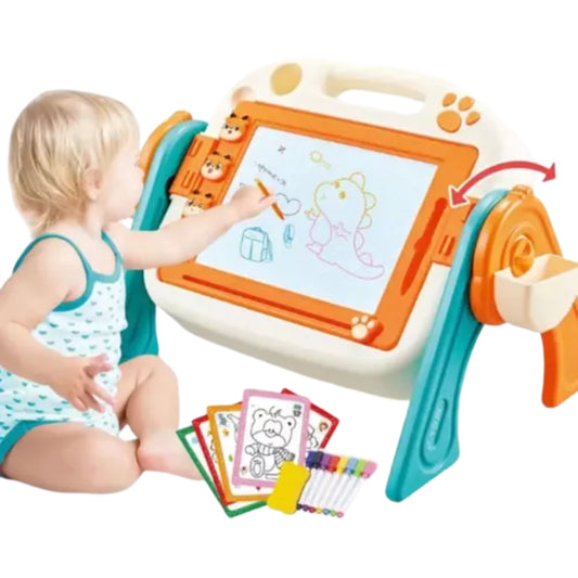 Multifunctional Kids Study Table with Double-Sided Writing Board & Accessories