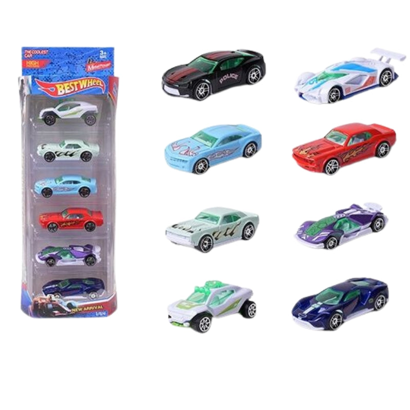 Best Wheel Alloy Sports Car Set Toy For Kids - Pack Of 6