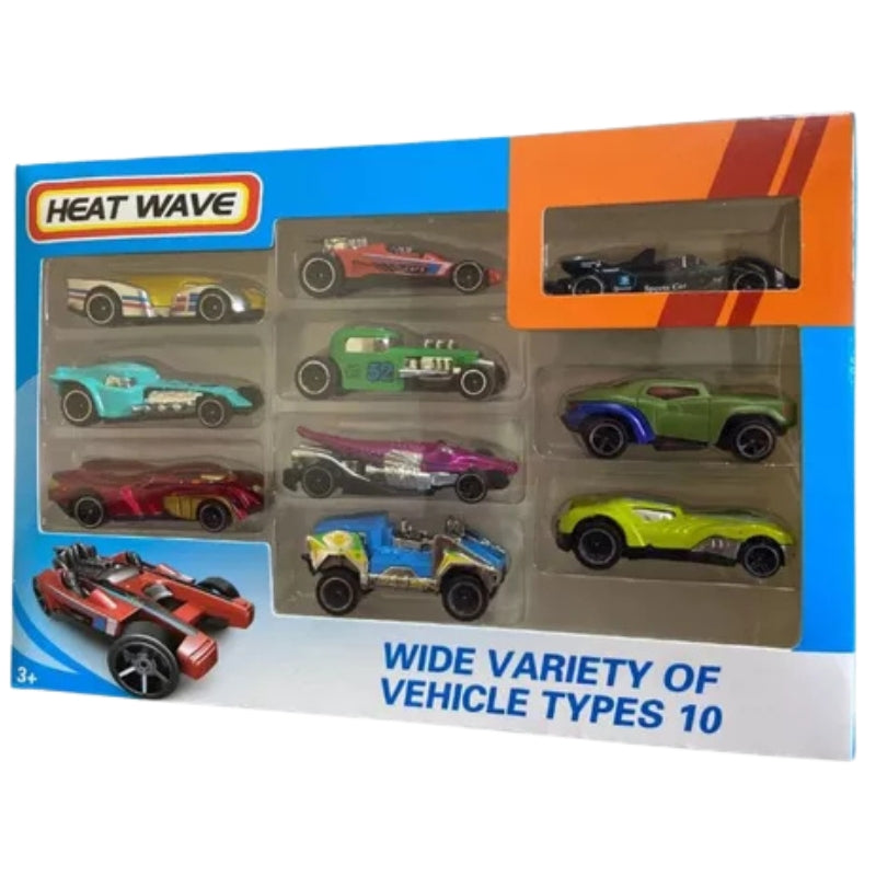 Classic Die-Cast Car Set – Pack of 10 Mini Metal Vehicles for Kids & Collectors