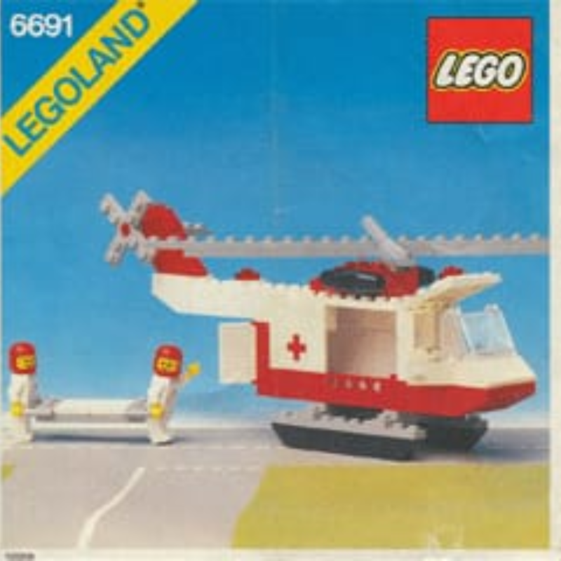 LEGO 6691 Red Cross Helicopter Town Classic rescue Orignal LEGO Pre-loved