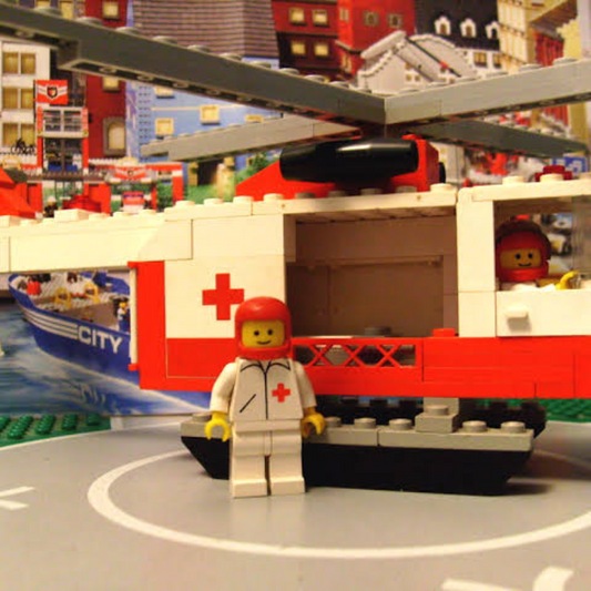 LEGO 6691 Red Cross Helicopter Town Classic rescue Orignal LEGO Pre-loved