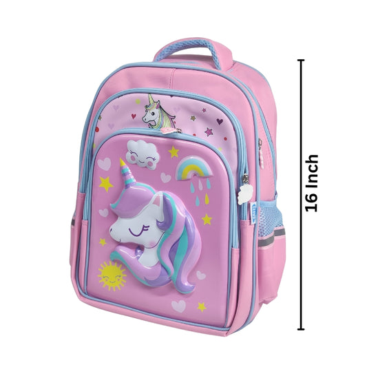 3D Unicorn Magic School Bag Waterproof Lightweight Backpack 16 Inch (GB-2021)