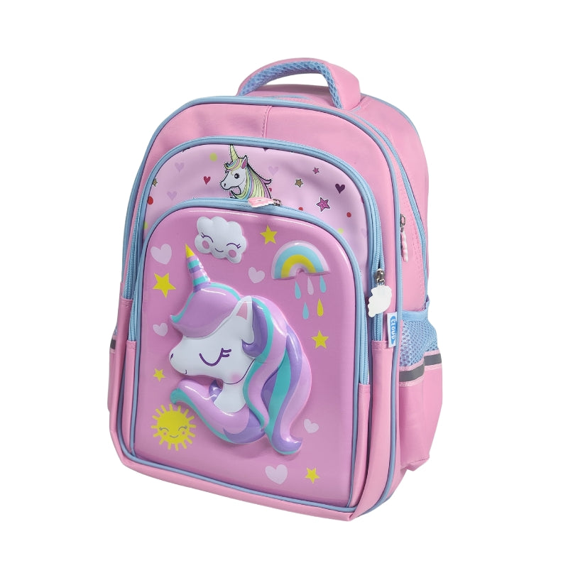 3D Unicorn 16 Inch School Bag & Unicorn Water Bottle(GB-2021) (Deal)