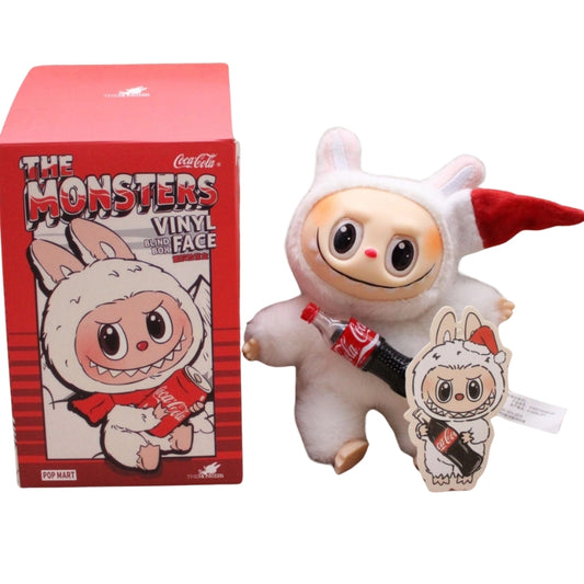 Pop Mart Labubu Plush Doll – Coca-Cola Edition with Santa Hat (Random Color Surprise Gift)