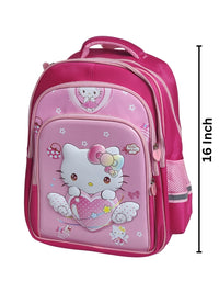 3D Hello Kitty 16 Inch School Bag & Pink Transparent Water Bottle (GB-2021) (Deal)
