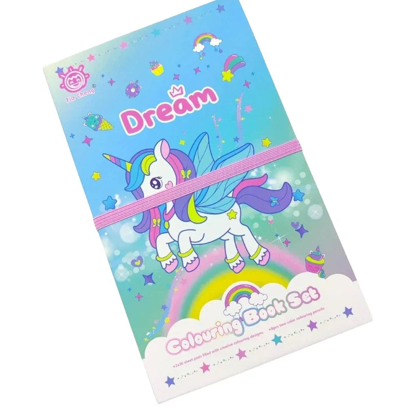 Space Coloring Book with Double Sided Color Pencils  Fun Art  Craft Set for Kids
