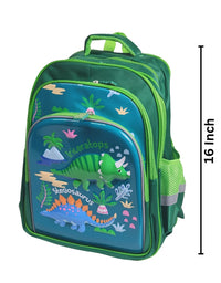 3D Dino 16 Inch School Bag & Green Transparent Water Bottle (GB-2021) (Deal)
