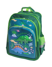 3D Dino 16 Inch School Bag & Green Transparent Water Bottle (GB-2021) (Deal)
