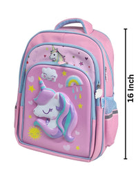 3D Unicorn Magic School Bag Waterproof Lightweight Backpack 16 Inch (GB-2021)
