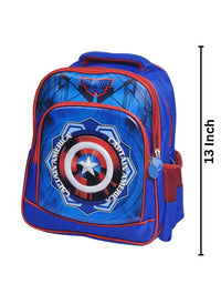 3D Captain America 13 Inch School Bag Blue Transparent Water Bottle (GB-2020) (Deal)
