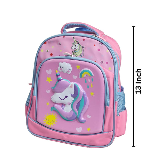 3D Unicorn Magic School Bag Waterproof Lightweight Backpack 13 Inch (GB-2020)