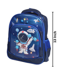 3D Space 13 Inch School Bag & Blue Transparent Water Bottle (GB-2020) (Deal)
