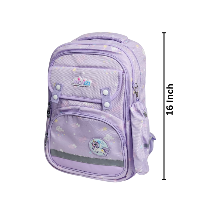 Jincaizi Brand Premium Quality Unicorn School Bag Light Purple 16 Inch (GB-8902) (Deal)