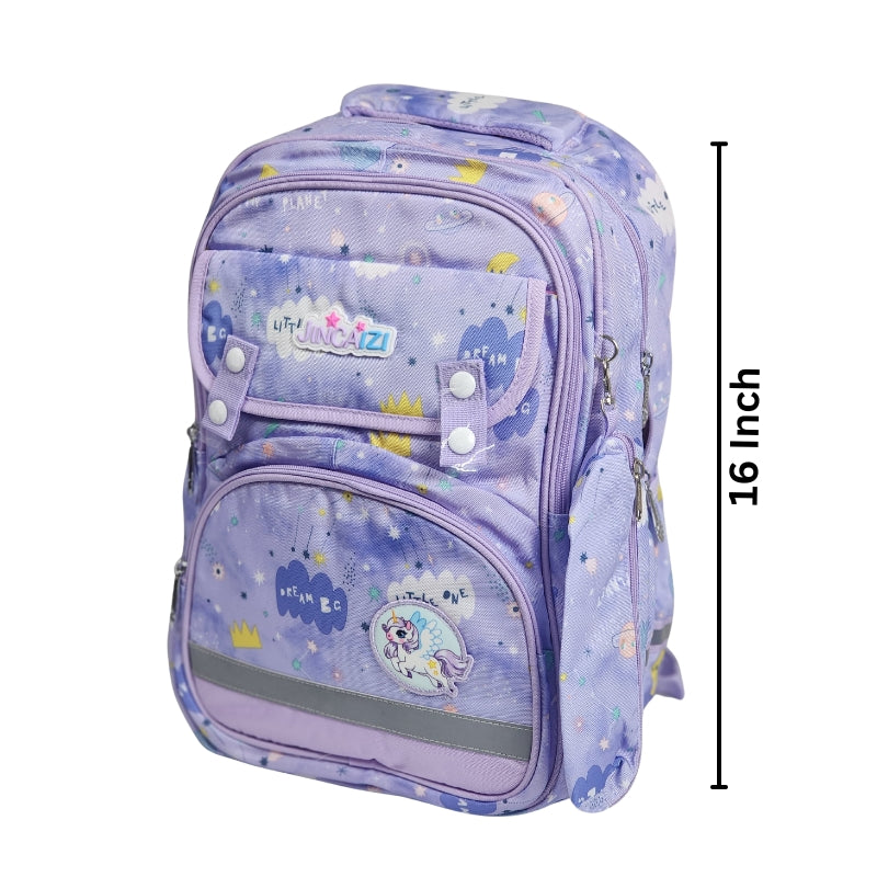 Jincaizi Brand Premium Quality Unicorn School Bag Purple 16 Inch (GB-8902) (Deal)