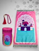 Kids' Islamic Prayer Set with Money Saving Box – Vibrant Prayer Mat, Premium Tasbeeh & Coin Bank Combo Best Gift for Ramadan (Pink Colors)