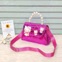 Stylish Kids Shoulder Bag with Pearl Handle & Cute Design