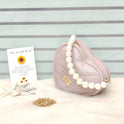 Elegant Heart-Shaped Shoulder Bag with Pearl Handle