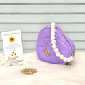 Elegant Heart-Shaped Shoulder Bag with Pearl Handle