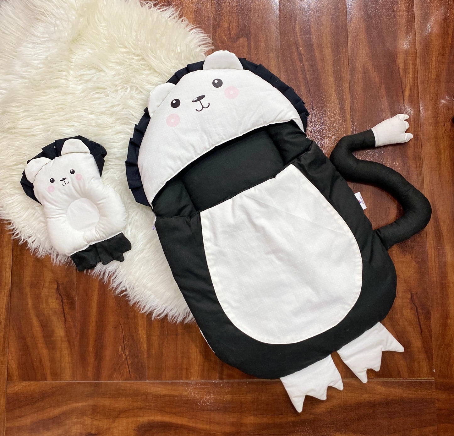 Adorable Animal-Themed Baby Sleeping Bag with Plush Pillow – Cozy & Comfortable