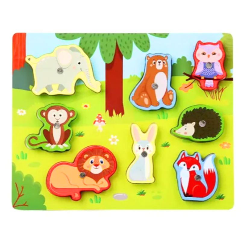 Wooden Forest Animal Puzzle – Fun & Educational Toy for Kids