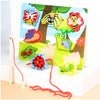 Educational Wooden Insects Puzzle Board with Rope – Fun Learning Toy for Kids