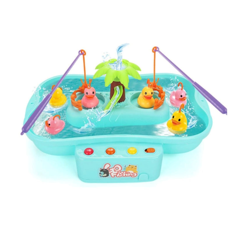 Fishing Game With Rotating Water And Floating Ducks Playset Toy For Kids