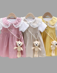 Summer Fashion Cotton Frock With Teddy For Kids
