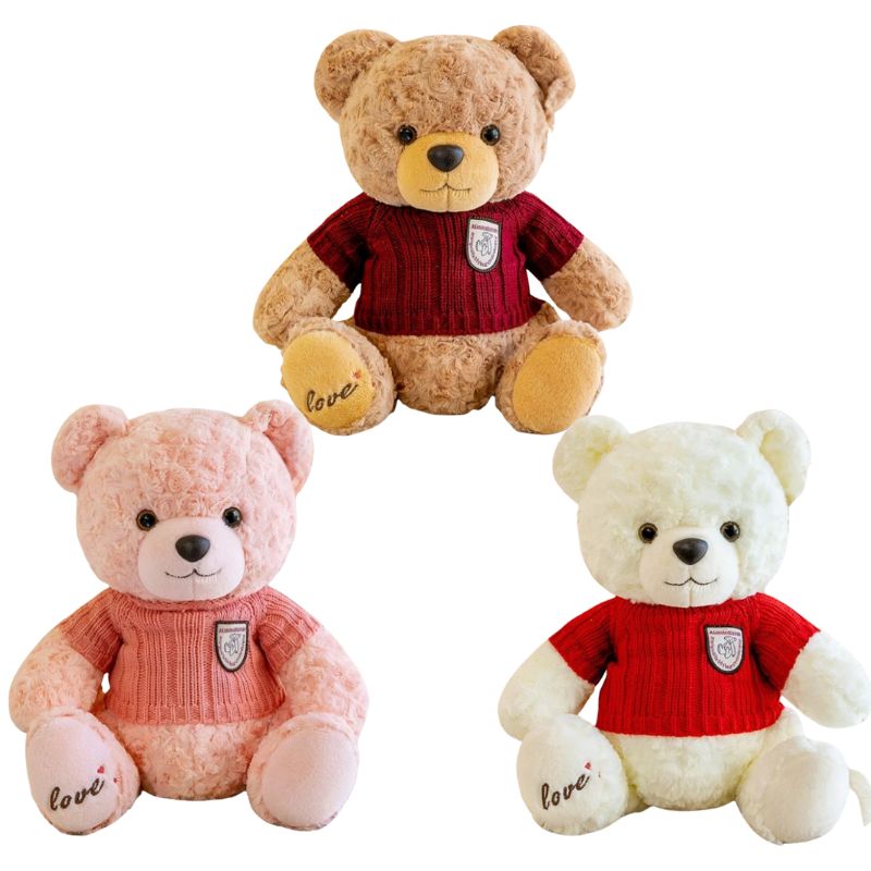 Cute Teddy Bear Wearing Sweater Stuff Toy