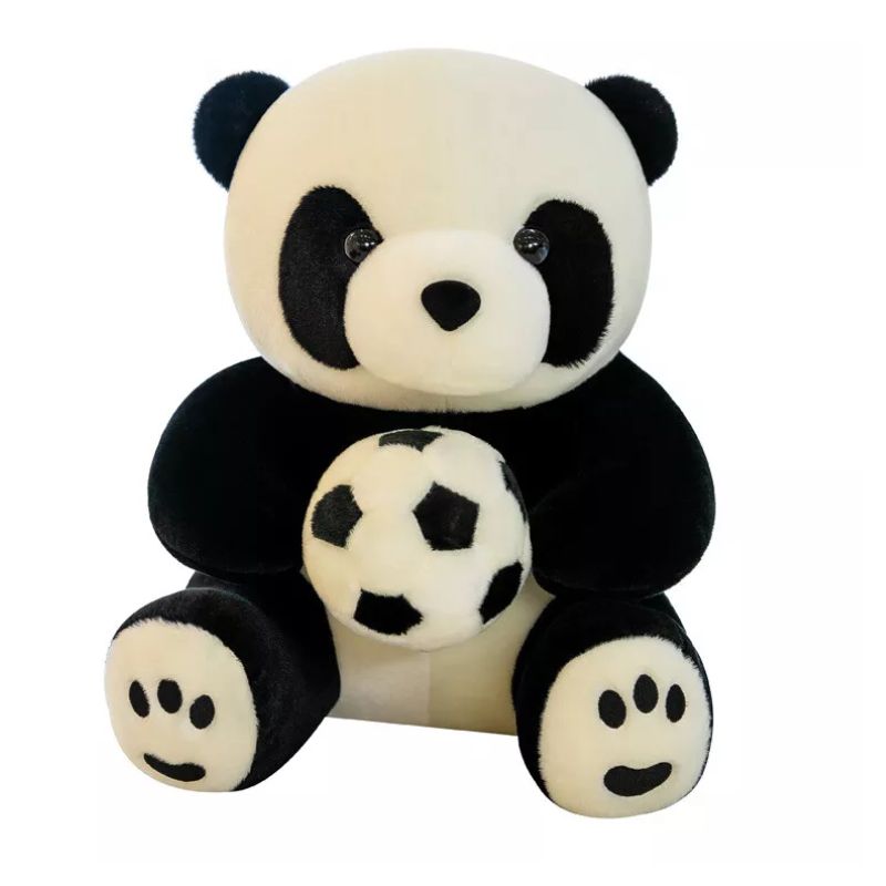 Cute Stuffed Lovely Panda Holding Football Plushie