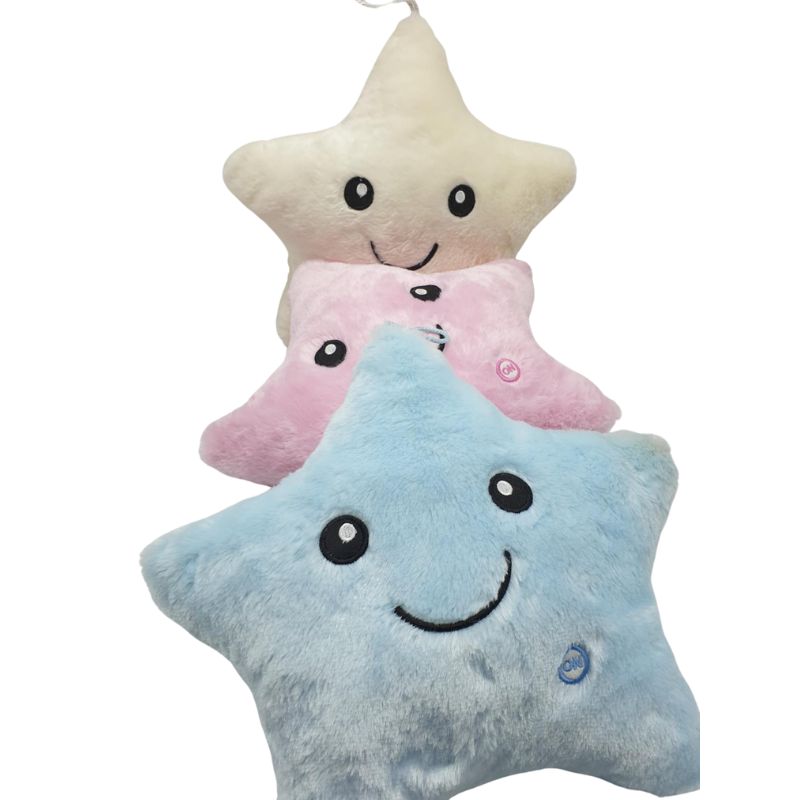 Soft And Adorable Glowing Smiley Star Plush Pillow