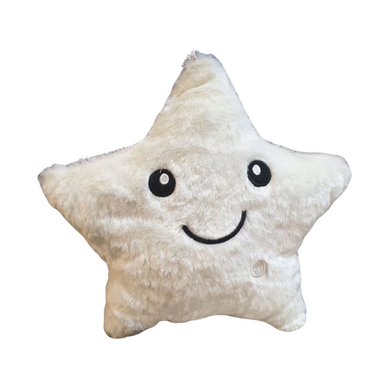 Soft And Adorable Glowing Smiley Star Plush Pillow