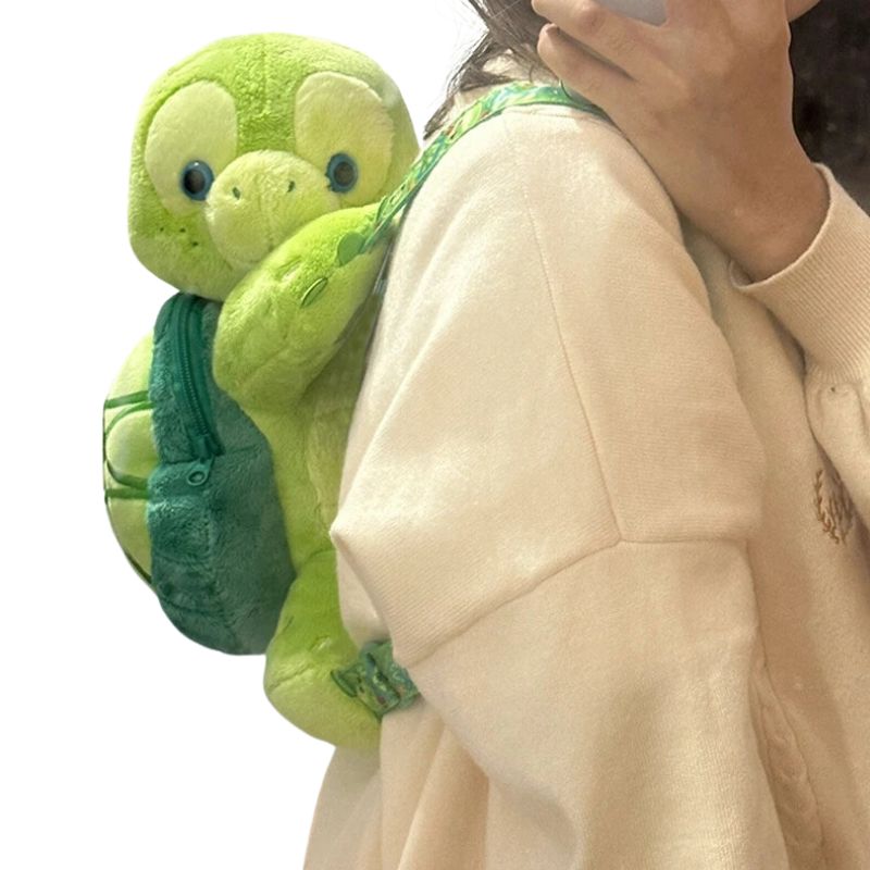 Carry Cuteness With Turtle Plushie Backpack