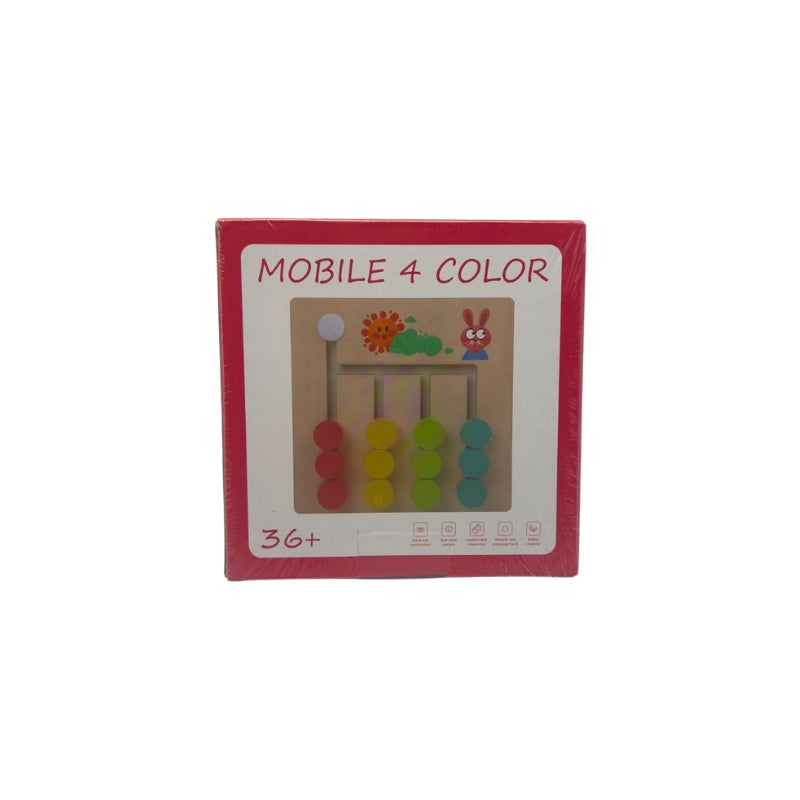 Children Wooden Color Matching Busy Board Mobile 4 COlor, Logic Game,Color and Shape Slide Matching