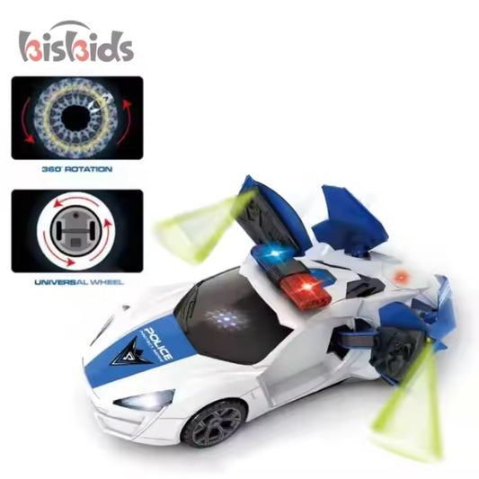 Electric Police Car with Lights & Sounds Rotating Door Adventure