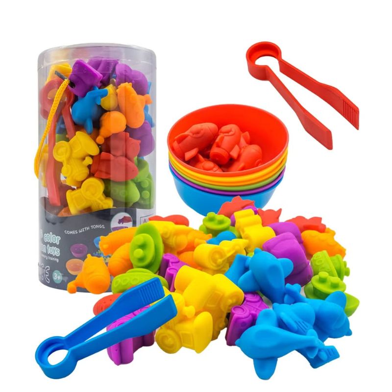 Educational Colour Sorting toy Dinosaurs 48 pieces (Assorted)