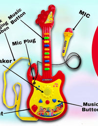 Musical Guitar With Mic And Lights Toy For Kids
