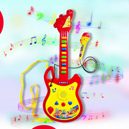 Musical Guitar With Mic And Lights Toy For Kids