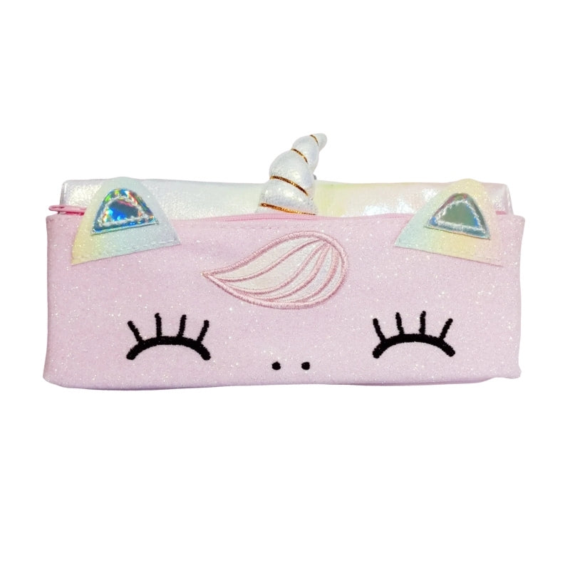 Cute Rainbow Glitter Unicorn Pencil Case