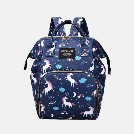 Adorable Unicorn Diaper Backpack - Navy Blue