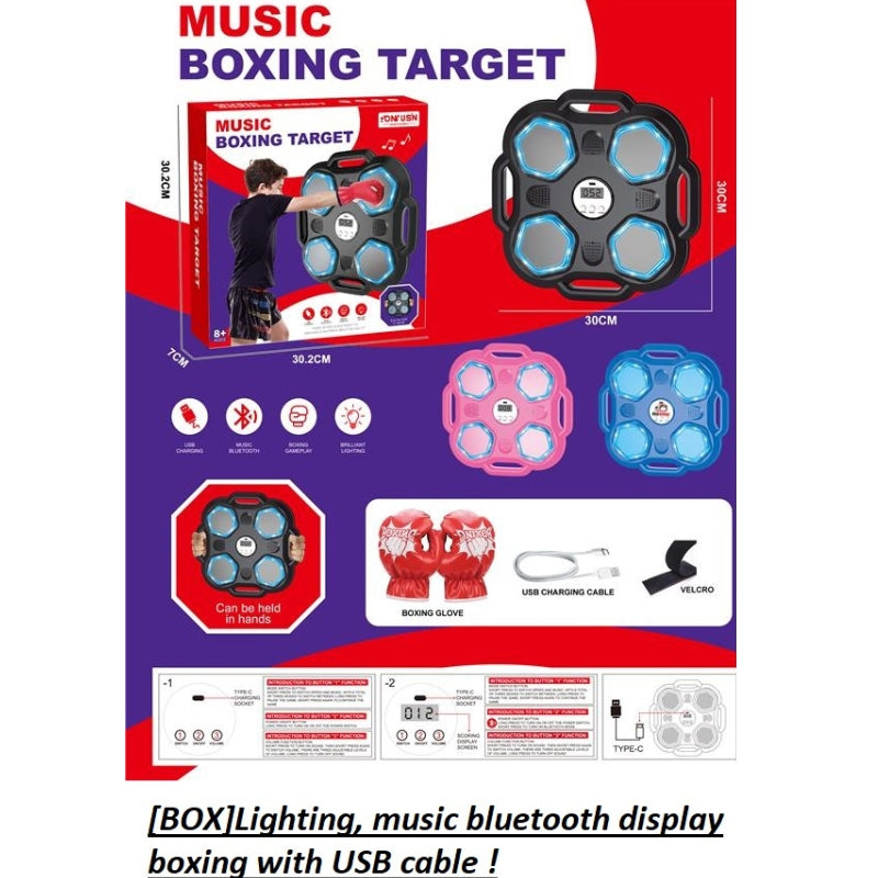 Punch to the Beat! Kids Music Boxing Target Toy Set with Gloves
