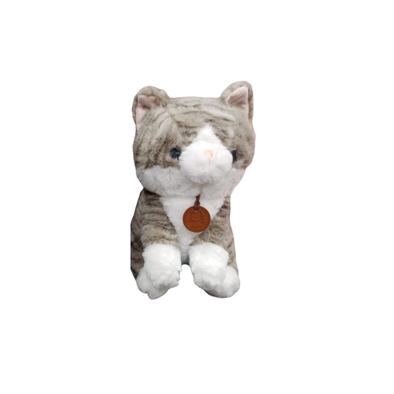 Cute Tabby Cat Plush Toy – 35cm Soft Stuffed Kitten Animal