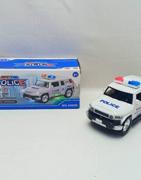 White Battery Operated City Police Jeep

